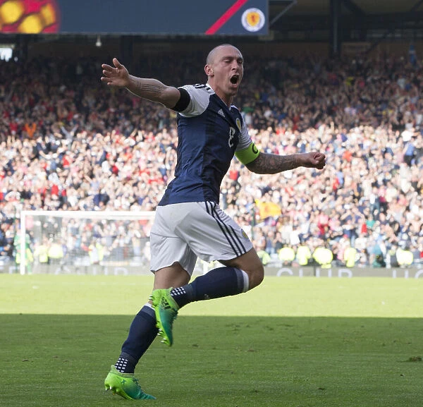Scotland vs England: Scott Brown's Goal Celebration at Hampden, Glasgow
