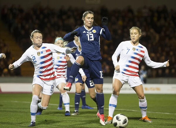 Scotland Women vs USA Women: Sonnett and Dahlkemper Thwart Jane Ross's Back Heel Goal Attempt