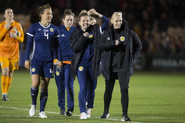 Scotland Women's Manager Shelley Kerr Celebrates International Friendly Victory Against USA