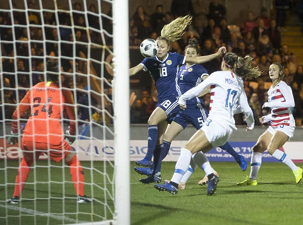 Scotland's Claire Emslie Narrowly Misses Goal Against USA in International Friendly