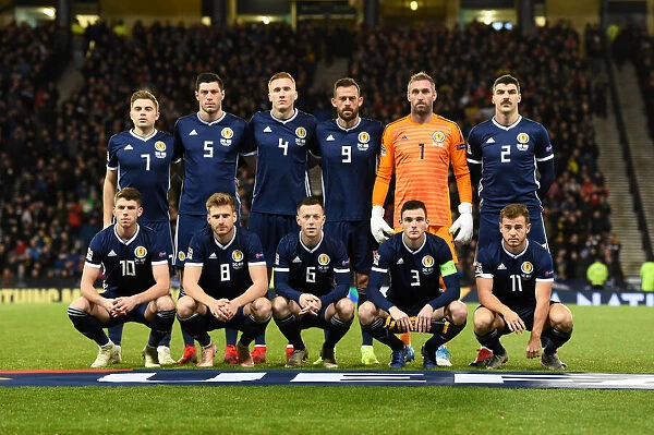 Scotland's Triumphant Team: Forrest, McKenna, Bates, Fletcher, McGregor (x2), Christie, Armstrong - Scotland vs Israel (3-2) at Hampden Park, Glasgow, UEFA Nations League 2018