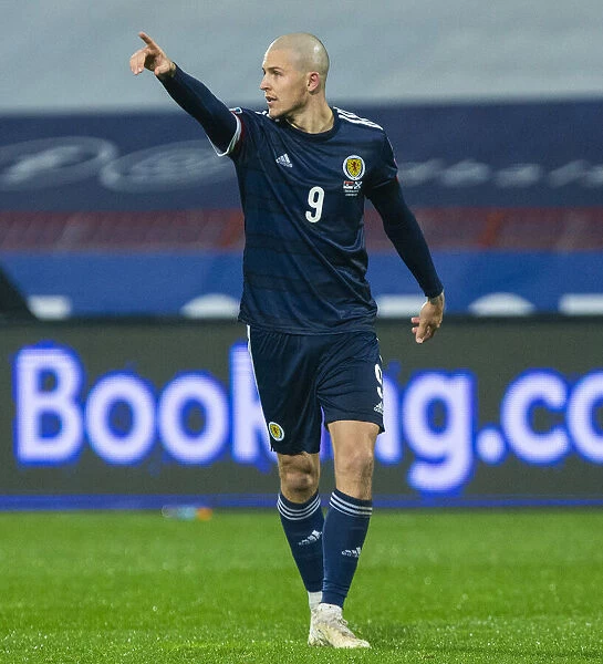 Serbia vs Scotland: Lyndon Dykes in Action during the Euro 2020 Qualifier in Belgrade