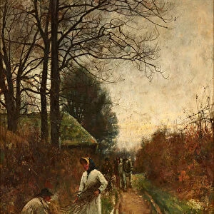 Gathering Firewood (oil on canvas)