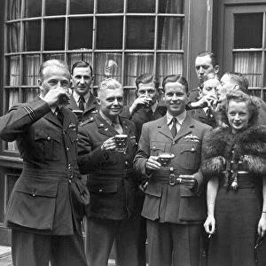 Members of 617 squadron toast Wing Commander Guy Gibson